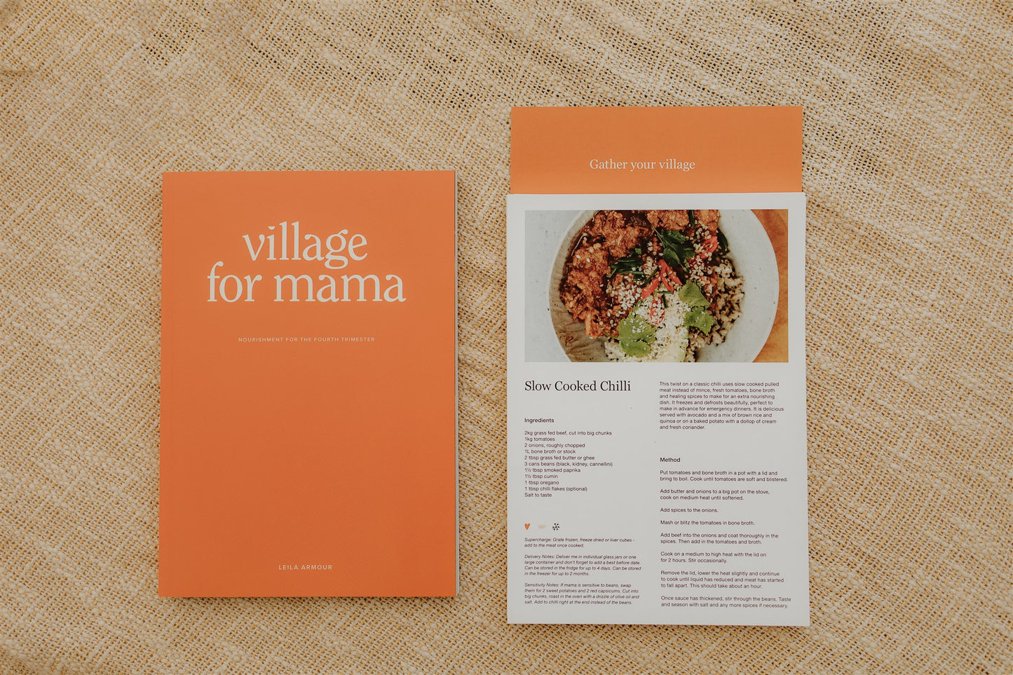 Village For Mama - Fourth Trimester recipe book with recipe handout cards. - For The Mama Collective