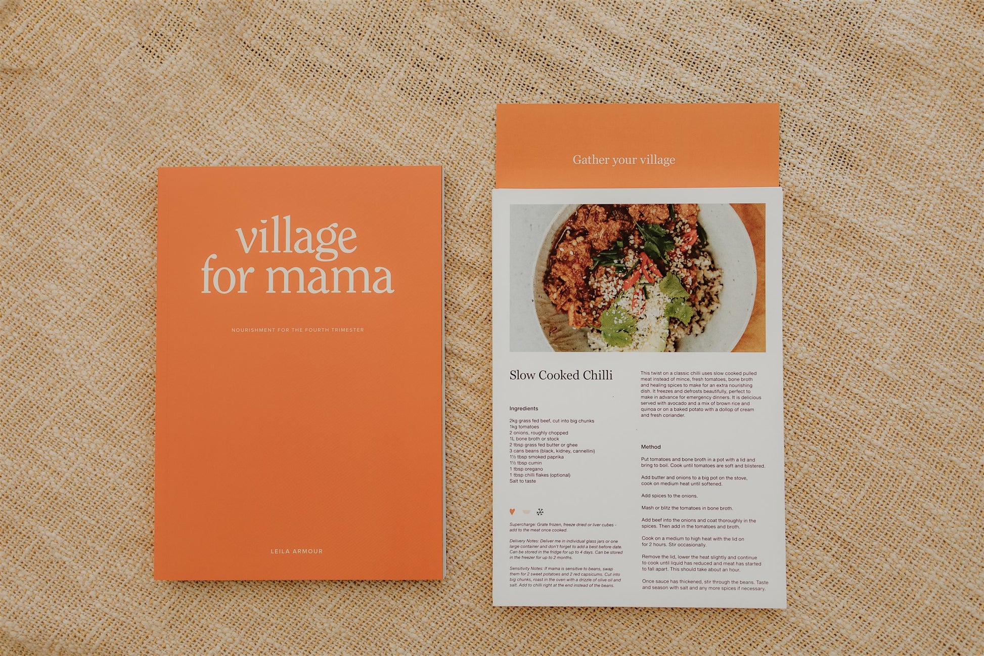 Village For Mama - Fourth Trimester recipe book with recipe handout cards. - For The Mama Collective