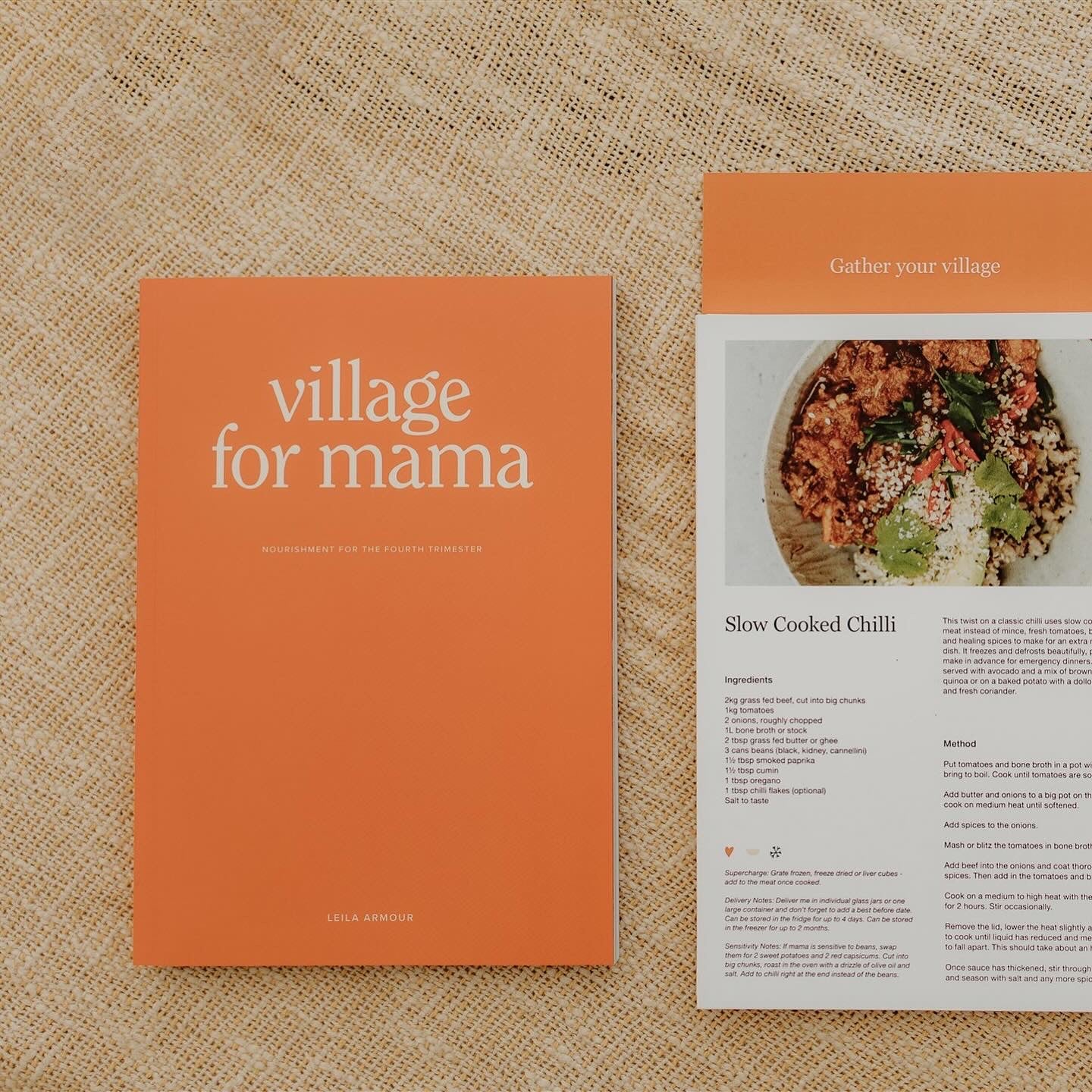 Village For Mama - Fourth Trimester recipe book with recipe handout cards. - For The Mama Collective