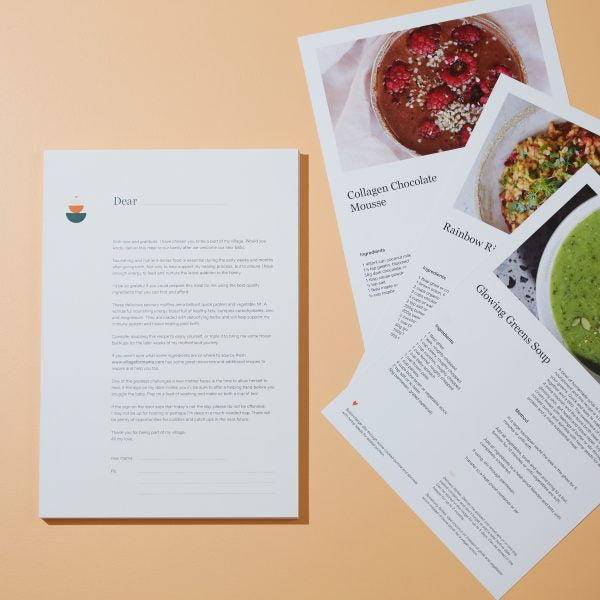 Village For Mama - Fourth Trimester recipe book with recipe handout cards. - For The Mama Collective